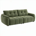 Sofa trzyosobowa 220 x 95 x 85 cm zielona z tapicerką tkaninową pikowana