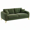 Sofa dwuosobowa 170 x 85 x 82 cm z zieloną tapicerką welurową i metalowymi nogami - nowoczesna