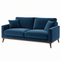 Sofa dwuosobowa 190 x 85 x 84 cm granatowa tapicerowana tkaniną w stylu skandynawskim