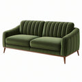 Sofa dwuosobowa 180 x 85 x 85 cm zielona z aksamitną tapicerką w stylu retro
