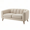 Sofa dwuosobowa 160 x 85 x 78 cm beżowa z tapicerką tekstylną w stylu nowoczesnym