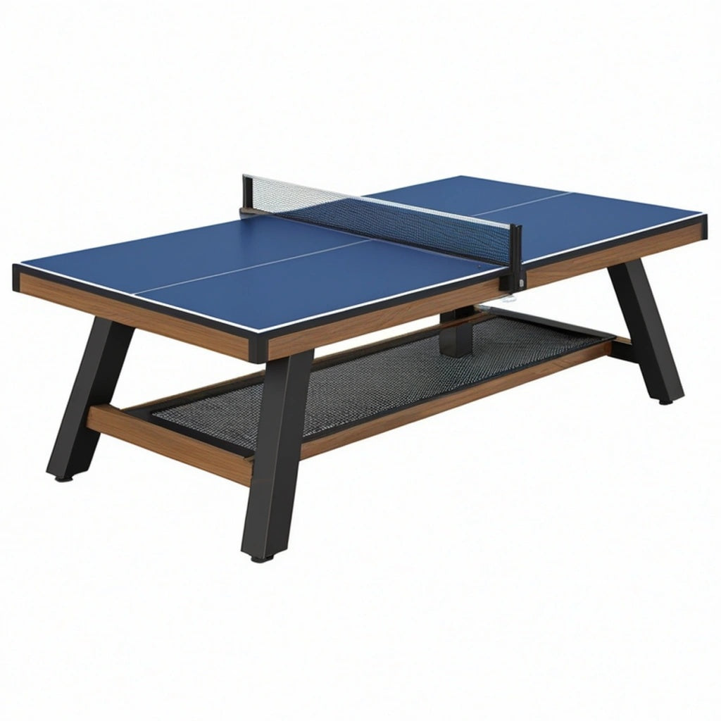 Stół do tenisa stołowego 274 x 152 x 76 cm niebieski z metalową ramą do gry rekreacyjnej