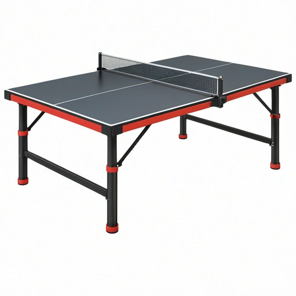 Stół do tenisa stołowego 274 x 152.5 x 76 cm stalowy czarno-czerwony z siatką rekreacyjny