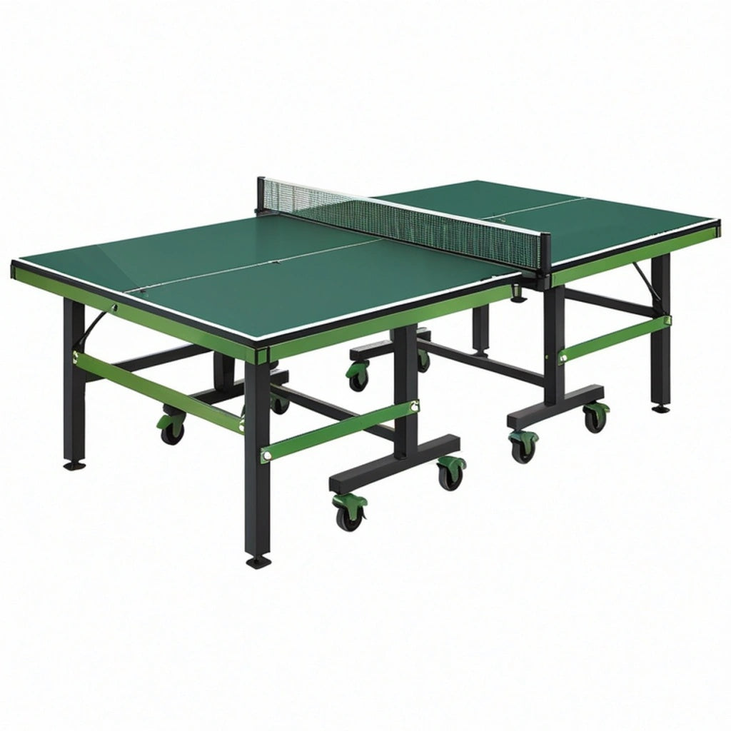 Stół do tenisa stołowego 274 x 152.5 x 76 cm zielony stalowy składany na kółkach
