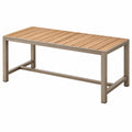 Stół ogrodowy 150 x 90 x 75 cm z drewnianym blatem i metalową ramą brązowy/beżowy